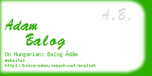 adam balog business card